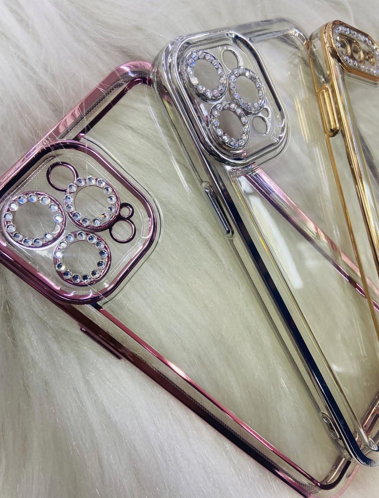 Capinha transparente com brilho para iPhone